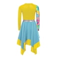 thumbnail image 4 of inlzdz Robe de Danse Imprimée pour Filles Manches Longues Bloc de Couleur Asymétrique Liturgique Église Jaune 8, 4 of 5