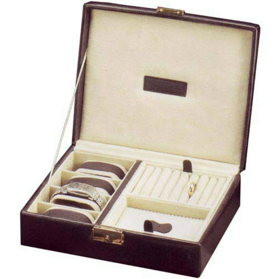 Bey-Berk 4-Watch Case  Valet | Brown Leather | BB533BRW