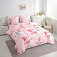 thumbnail image 4 of Manfei Cartoon Christmas Snowman 7pcs Bedding Comforter Set,Merry Xmas Queen Bedding Sets,Pink White Queen Sheet Sets For Girl Boys Kids,Super Cozy Room Decor Reversible, 4 of 9