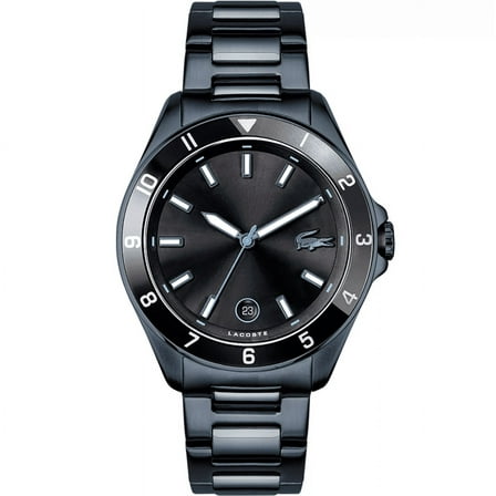 Lacoste 2011128 Black Dial Dark Blue Stainless Steel Bracelet Mens Watch