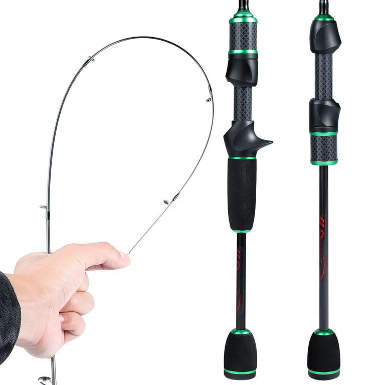 Sougayilang Spinning Fishing Rod Casting Pole Graphite Ultra-Sensitive 2 Inserts, Size: Casting 6', Green