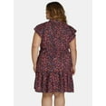 thumbnail image 2 of Terra & Sky Women's Plus Size Flutter Sleeve Mini Dress, Sizes 0X-5X, 2 of 4