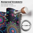 thumbnail image 6 of 1 Panel Outdoor Curtains for Patio Waterproof 54"x108" Boho Floral Weatherproof Privacy Outsides Curtains, Abstract Bohemia Flower Plant Black Grommet Thermal Drapes for Cabana Porch Pergola, 6 of 8