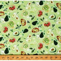 Cotton Avocado Toast Avocados Fruit Food Breakfast Kitchen Healthy Green Cotton Fabric Print by the Yard (STELLA-DJL1898-MULTI)
