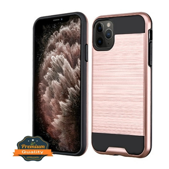 Apple iPhone 11 PRO MAX Phone Case Premium Slim Protective Durable Shockproof Armor Brushed Texture Hybrid Dual Layer Rubber Rugged Soft Shell TPU Cover ROSE GOLD Case for Apple iPhone 11 Pro Max