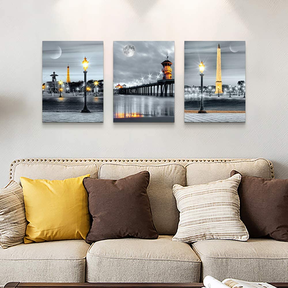 Family Bedroom Wall Decor Canvas Wall Art for Living Room Modern Wall  Decorations for Bathroom Night View Paintings Kitchen Canvas Art Hang Pictures  Artwork Home Decoration Pieces