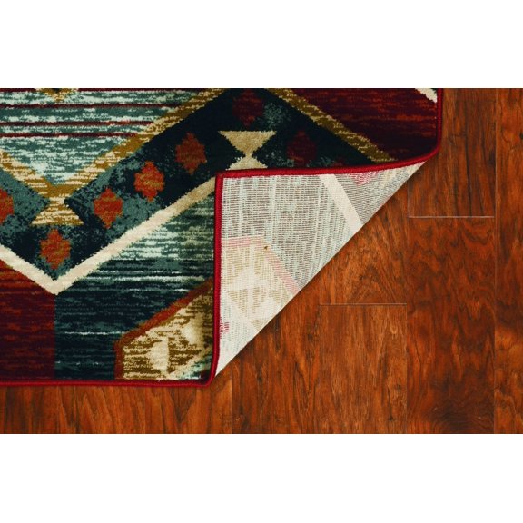 9'x12' Red Machine Woven Honeycomb Lodge Indoor Area Rug