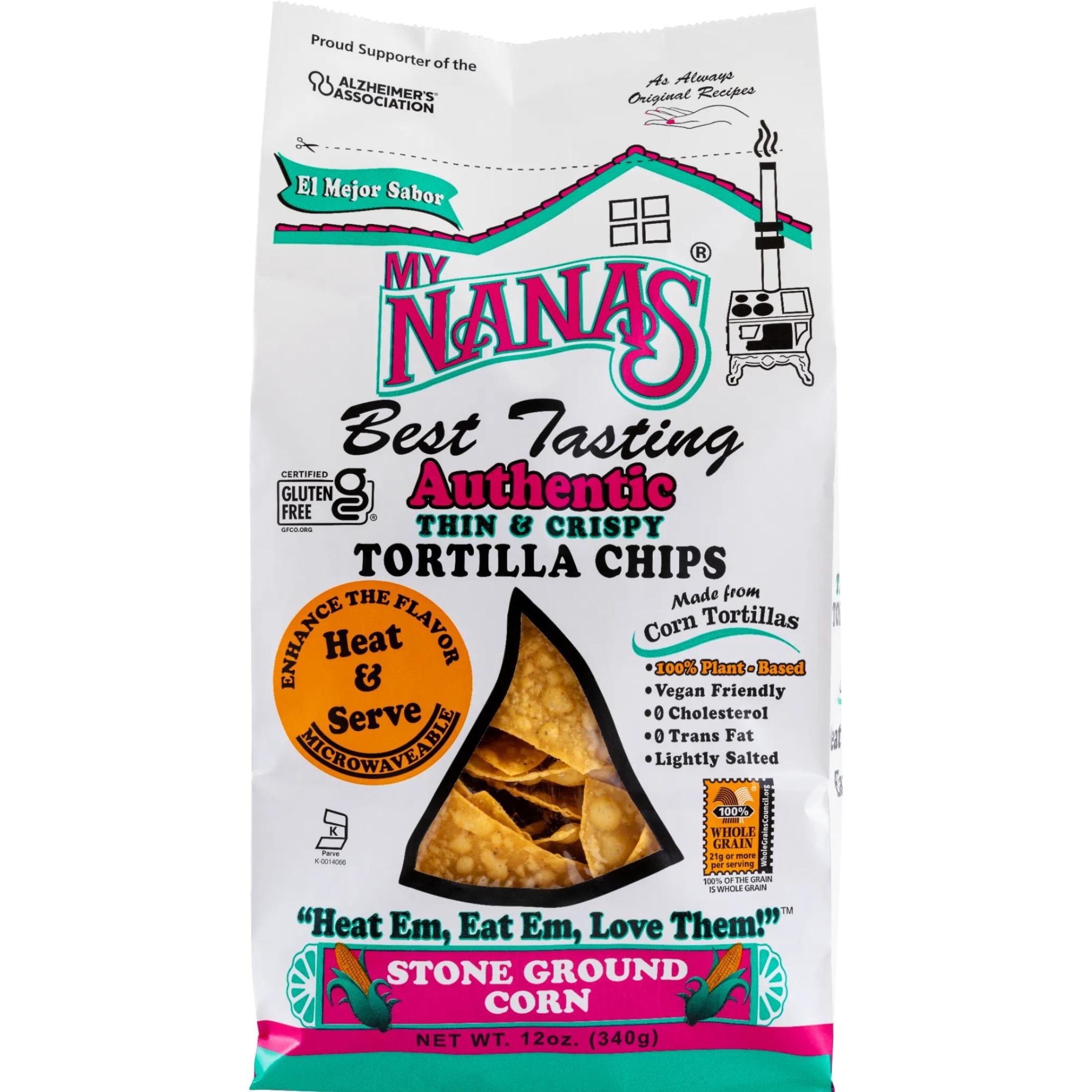 My Nana's Authentic Thin & Crispy Tortilla Chips, Lightly Salted 12oz.