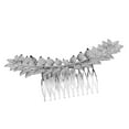 thumbnail image 3 of Wedding Leaves Metal Hair Comb Slide Clip Findings Bridal Hair Jewelry, 3 of 7
