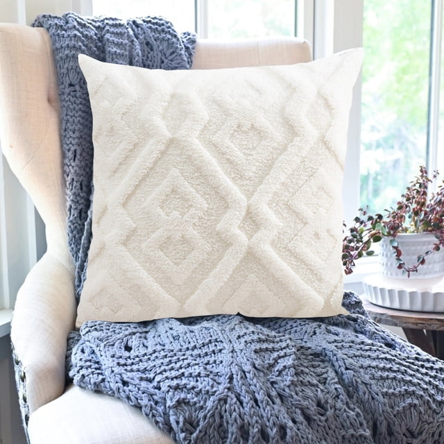 Xihbxyly Funda de Almohada Moderna, Suave Terciopelo con Diseño de Copos de Nieve, Elegante Diseño de Una Sola Cara, Versátil Decoración para El Hogar, Cojín para Sofá Cama, Soporte Cómodo, Tamaño 45