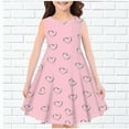 thumbnail image 2 of Zwiiyzr 4-14Y Little Girls Summer Dress Round Neck Sleeveless Swing Sundress Kids Casual Floral A-Line Dress Orange, 2 of 3