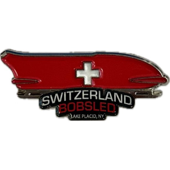 Switzerland Bobsled Team Lake Placid New York Official Collectors Pin