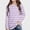 Purple, variant on WAVSUF Kids Girls Tee, Long Sleeve Stripe Print Round Neck Fall Winter Daily T-Shirt Purple 7-8