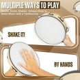 thumbnail image 6 of Wood Handheld Tambourine 6" Inch Single Row 5 Pair Jingles (2 Pack, Wood) - Hand Held Percussion Drum Moon Musical Tambourine with Ergonomic Handle Grip, 6 of 9