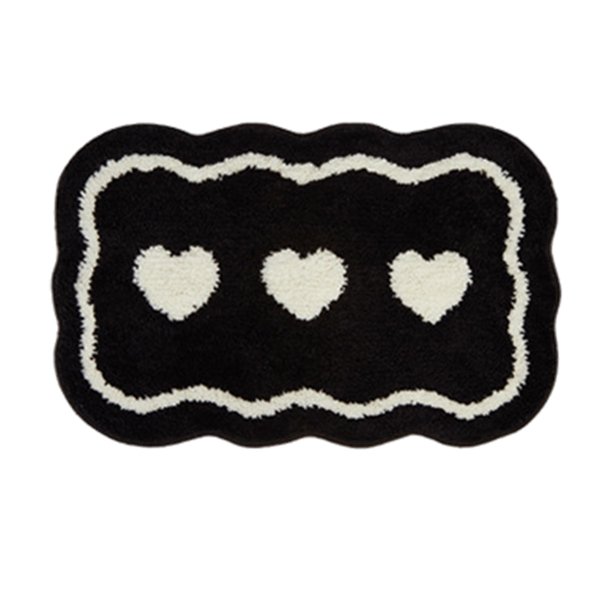 Bonita alfombrilla de baño de microfibra con diseño de flores negras, divertidas alfombrillas de baño, suaves, esponjosas, absorbentes, de secado rápido, antideslizantes, con respaldo de TPR,