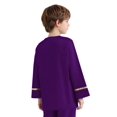thumbnail image 2 of Doomiva Kids Boys Liturgical Worship Praise Dance Top Metallic Color Block Long Sleeve Pullover Shirts Dancewear Purple 14, 2 of 5