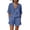 Blue#01, variant on Women's Linen Two Piece Short Set Casual Tie Front V Neck Short Sleeve Top with Pocket & Elastic Waist Shorts Lightweight Trendy Solid Color Breathable Summer Outfit Clothes Green L