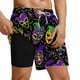 thumbnail image 1 of Ceisia Men's Relaxed Fit Mardi Gras Mask Swim Trunks | Double-Layer Quick-Dry Beach Shorts | Elastic Waist Party Shorts Gift, 1 of 5