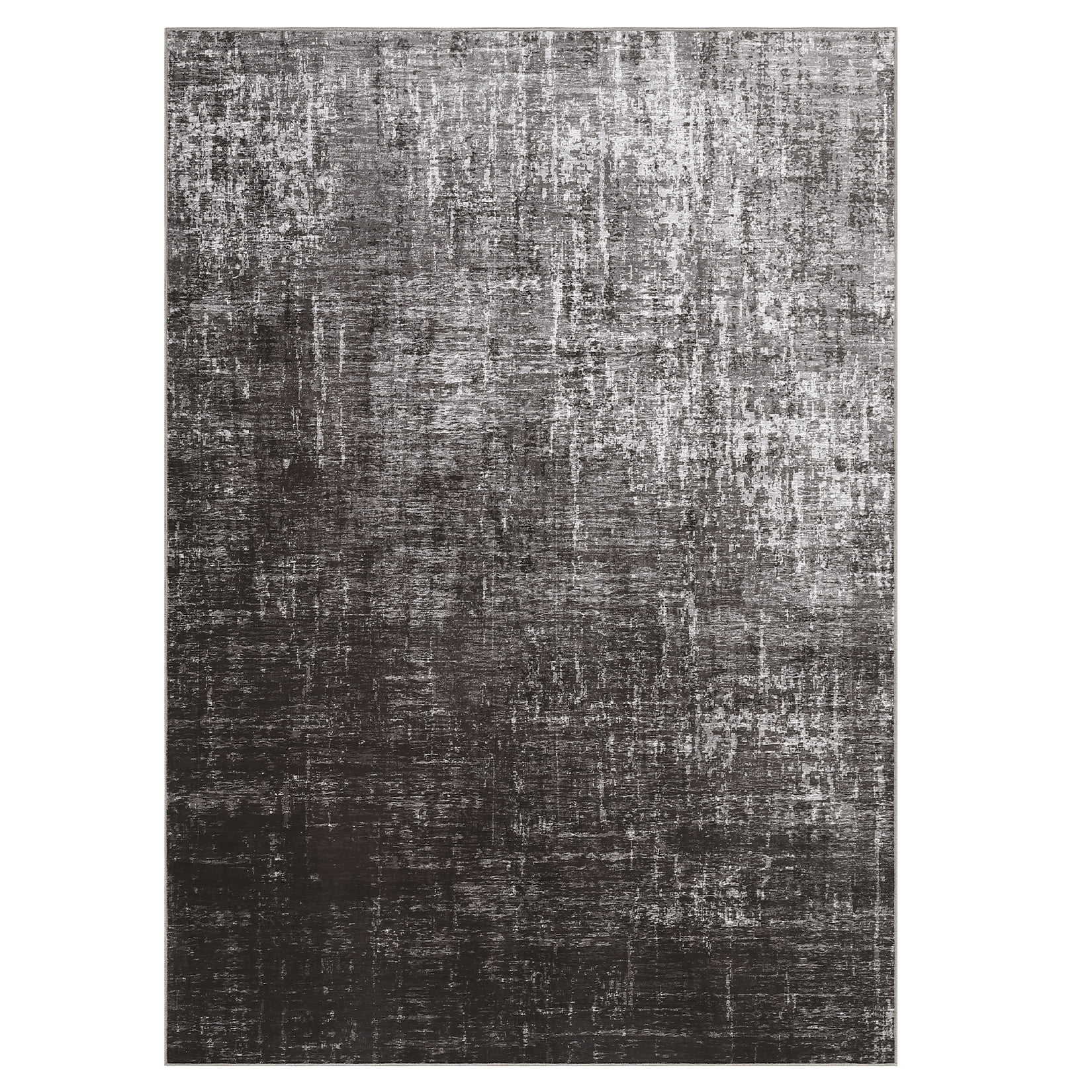 GlowSol 9'x12' Modern Abstract Area Rug Non Slip Low Pile Soft Accent Rugs Washable Rug for Living Room Bedroom, Black Gray