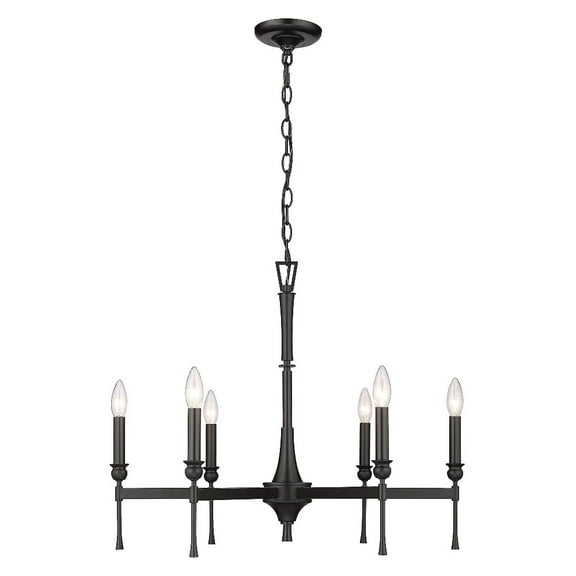 3509-6 BLK-Golden Lighting-Landon - 6 Light Chandelier-21.13 Inches Tall and 26 Inches Wide -Traditional Installation
