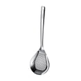 thumbnail image 4 of Cuchara ranurada para espumadera de acero inoxidable 304 con orificios para colgar duraderos y agarre cómodo. Grande, 4 of 9