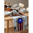 thumbnail image 2 of Table Runner Dresser Scarf 13 x 48 Inch Puerto Rico Flag Country Rustic Shabby Door Wall Graffiti Table Runners Non-Slip Heat Kitchen Dining Table Decor for Indoor Outdoor Home Party Decoration, 2 of 7