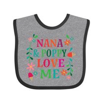 Inktastic Nana and Poppy Love Me Boys or Girls Baby Bib