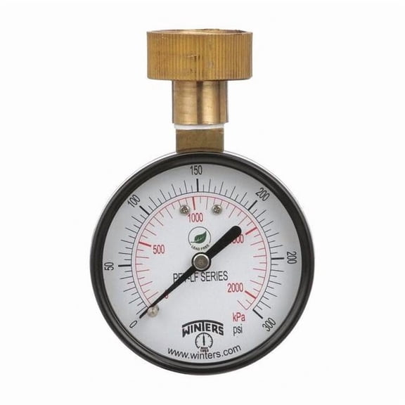 Winters Water Test Gauge, 2.5 in.,0 to 300 psi PETW217LF