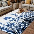 thumbnail image 2 of Fsddascl Blue Flowers Outdoor Rug for Patio/Deck/Porch, Non-Slip Large Area Rug 5 x 8 Ft, Simple Spring Ombre Botanical Floral Indoor Outdoor Rugs Washable Area Rugs, Reversible Camping Rug Carpet, 2 of 5