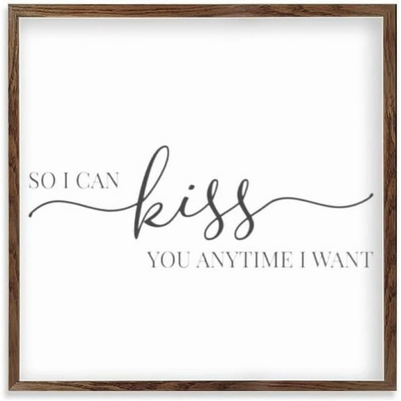 Wall Decor With Quotes So I Can Kiss You Anytime I Want Wood Farmhouse Family Wall Art Decor Vintage Hanging Sign For Living Bathroom 8x8 Inch