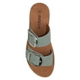 thumbnail image 2 of Soda Shoes Women Sandals Double Strap Functional Buckles Flip Flops HELLO-S Dark Mint Green 6, 2 of 2
