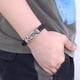 thumbnail image 2 of Pulsera de cuero trenzado para hombre, pulsera de cuero trenzado con nudo para mi hijo y mi nieto, te amo por siempre, 2 of 3