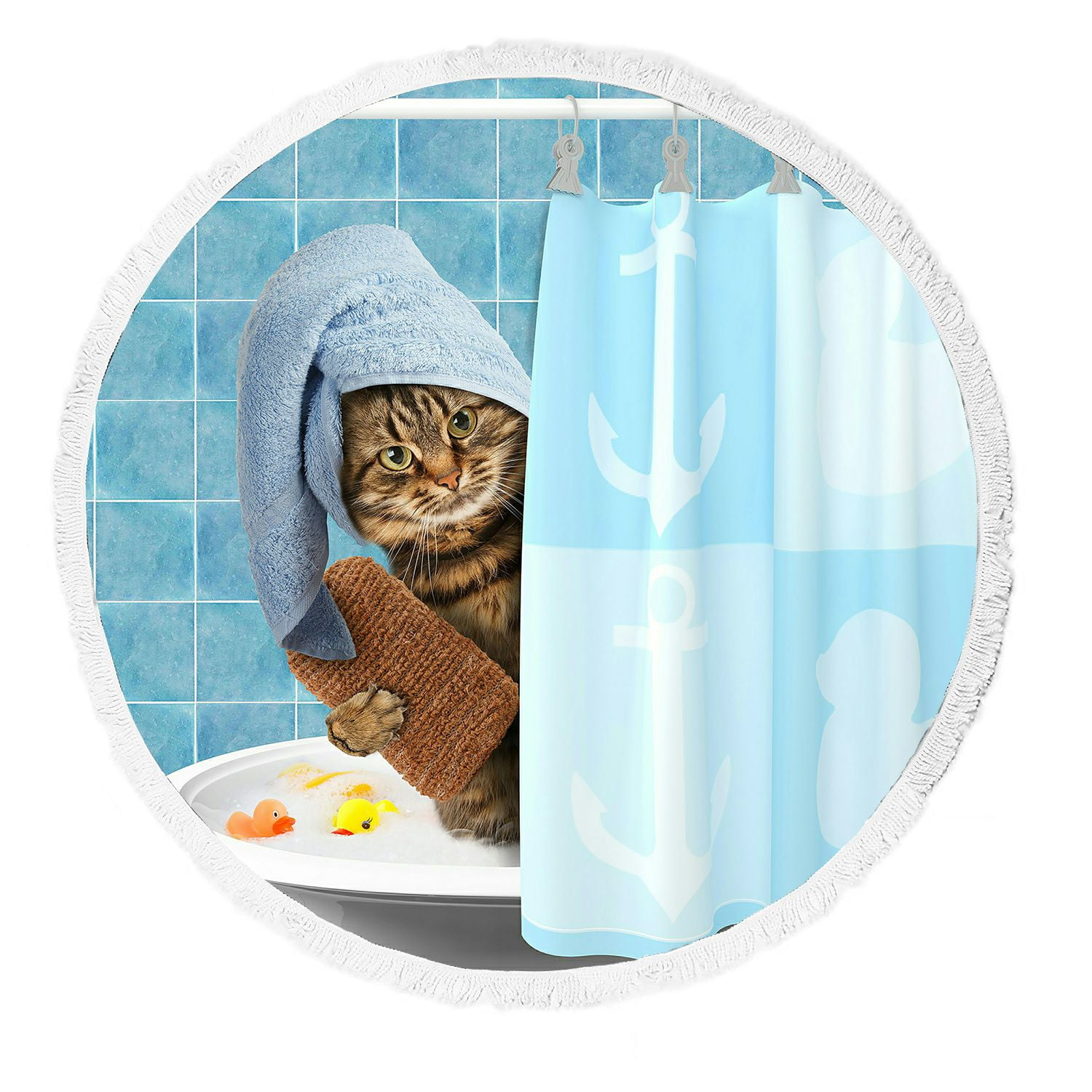 PKQWTM Funny cat is taking a bath with toy duck Blanket Crystal Velvet