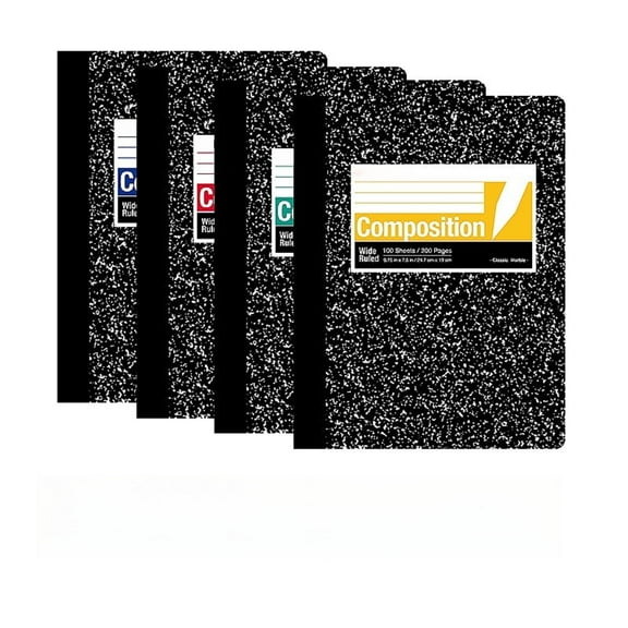 Composition Notebook,  Composition Notebook College Rule, Wide Ruled Paper, 100 Sheets Per Comp Book,  Composition Pads Assorted Colors