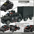 thumbnail image 2 of NWJ Military Building Blocks Set – Armored Vehicle & Trailer with Special Forces Minifigures, Tactical Police Truck Construction Toy for Kids, 2 of 5
