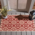 thumbnail image 2 of SAFAVIEH Courtyard Austin Geometric Indoor/Outdoor Area Rug, 2' x 3'7", Red/Cream, 2 of 15
