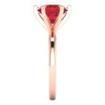 thumbnail image 3 of Solitaire Engagement Ring for Women - 3ct Simulated Ruby in 14K Rose Gold Promise Ring, 3 of 6