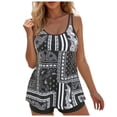 thumbnail image 1 of adviicd Tankini Top Women Ruffle High Waisted Tankini Swimsuit Tummy Control Bathing Suit(Black,M), 1 of 8