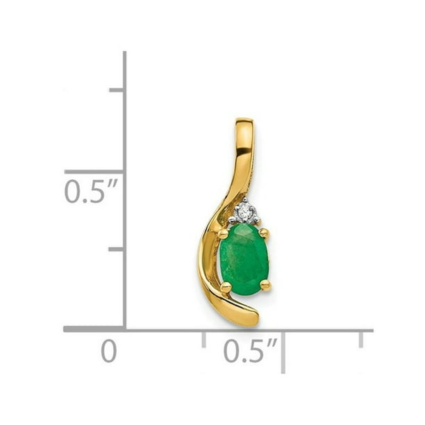 1/3 Carat (ctw) Natural Emerald Pendant Necklace in 14K Yellow Gold with  Chain