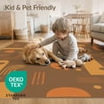 thumbnail image 4 of ODIKA 2'x3' Brown Orange Retro Geometric Design Washable Doormat Mid-Century Modern Abstract Shapes Non-Slip, Low Pile for Entryway, Kitchen, Laundry Room, 4 of 7