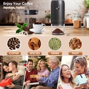 Soulfox Portable Rechargeable Electric Burr Coffee Grinder with 40 Adjustment Grind Settings, Small Mini for Travel,Camping,Home,Espresso,Kitchen,ABS