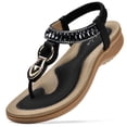 thumbnail image 2 of Littleplum Womens Elegant Rhinestone Sandals Comfortable Arch Support Summer Breathable Sanadals for Women,Black,Size 10, 2 of 7