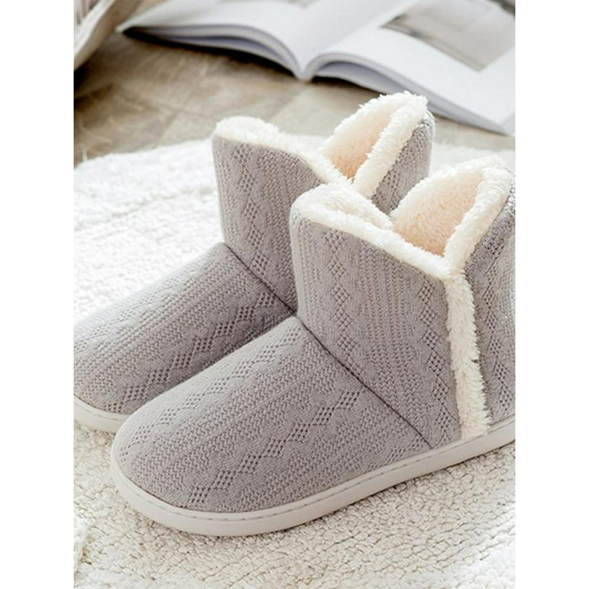 Knitted slipper boots clearance