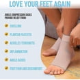 thumbnail image 1 of 1 Pair Ankle Compression Sleeve-open Toe Ompression Socks For Swelling, Plantar Fasciitis, Sprain, Neuropathy-nano Brace For Women And Men Beige, 1 of 2