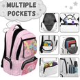 thumbnail image 5 of Pzuqiu Cute Axolotl 4 Piece School Backpack Set 17 Inch for Girls Middle School Students with Lunch Bag Pencil Case Large Capacity Schoolbag with Breathable Shoulder Straps for Back to School, 5 of 7