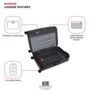 SWISSGEAR Ridge Large Checked Hardside Expandable Luggage with 8 360 Spinner Wheels, TSA Lock, Black
