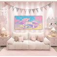 thumbnail image 1 of Erosebridal Cute Unicorn Print Canvas Wall Art Living Room, Sparkle Stars Wall Hanging Decor Bedroom 48x24, Rainbow Clouds Wall Decor for Bathroom 48x24, Luxury Bedroom Decor, 1 of 6