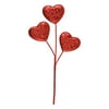 Way To Celebrate Valentine's Day Glitter Triple Heart Pick, Red, 12"
