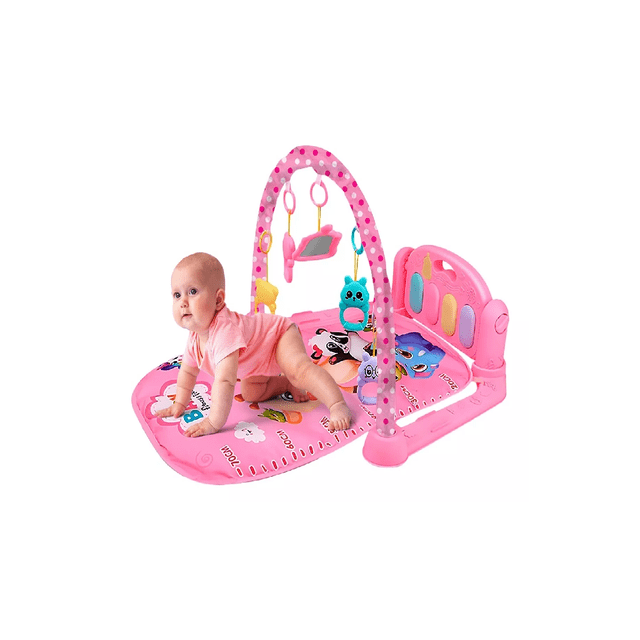 Gimnasio Piano Musical Tapete De Juegos Para Bebés Pataditas Rosa/Reno