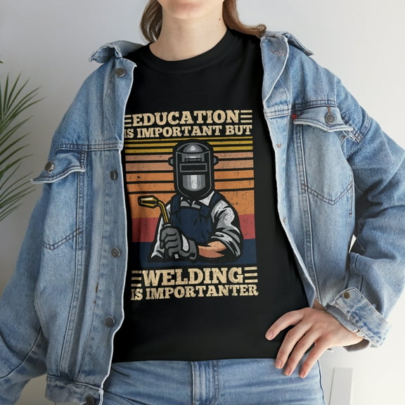 Education Is Important But Welding Is Importanter Distressed T-Shirt